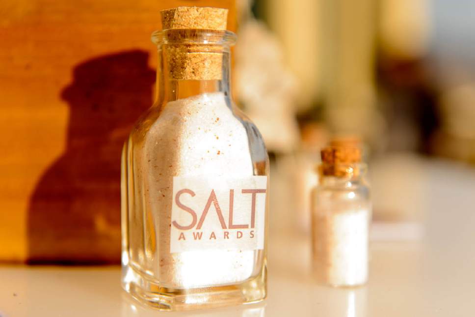Trent Nelson  |  The Salt Lake Tribune
Salt on display at the VIP party for the 2016 Salt Awards, at The Gateway in Salt Lake City, Wednesday October 12, 2016.